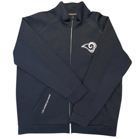 NFL Other - NFL Los Angeles Rams Jacket Mens XXL 2XL Navy Blue Fleece Embroidered Full Zip